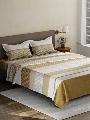100% Cotton King Bedsheet Set, 180 TC Printed, Pristine Collection