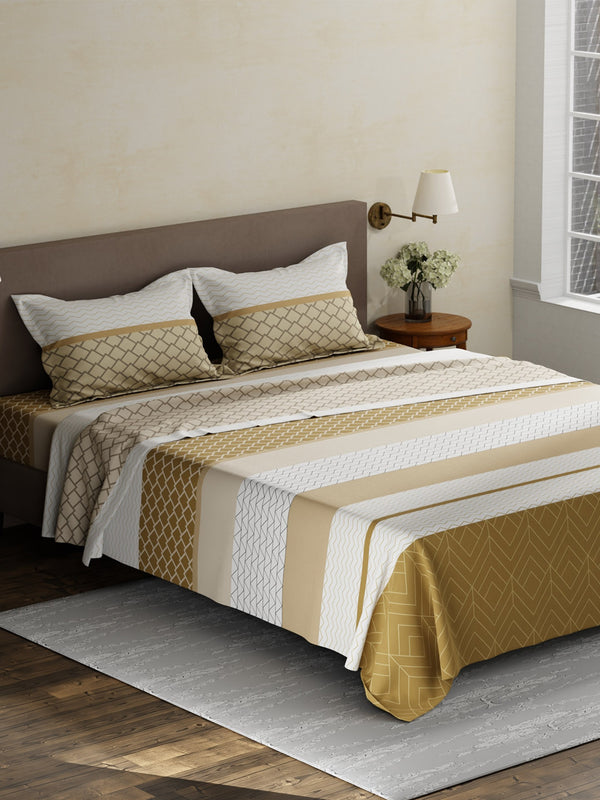 100% Cotton King Bedsheet Set, 180 TC Printed, Pristine Collection