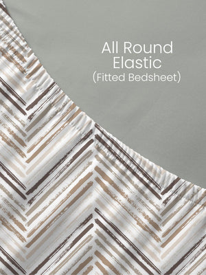 100% Cotton King Fitted Sheet Set, 180 TC Printed, Pristine Collection
