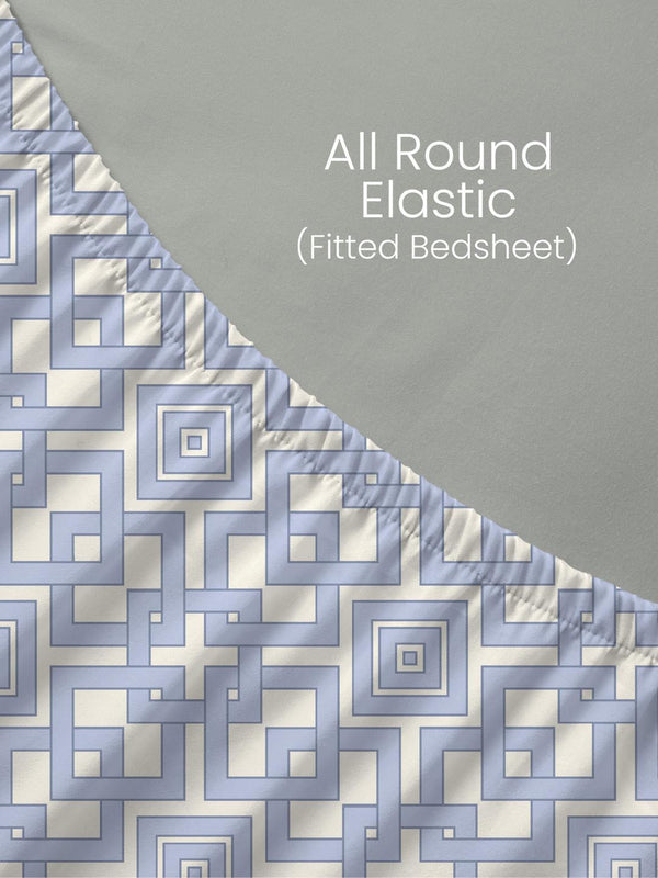 100% Cotton King Fitted Sheet Set, 180 TC Printed, Pristine Collection