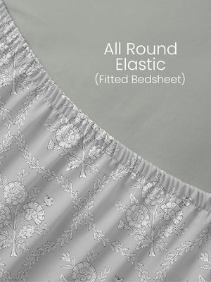 100% Cotton King Fitted Sheet Set, 180 TC Printed, Pristine Collection