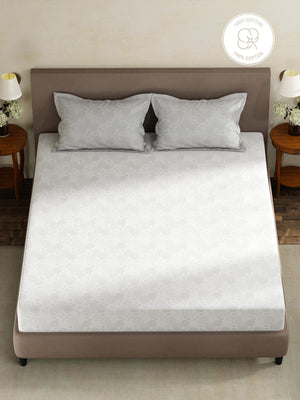 100% Cotton King Fitted Sheet Set, 180 TC Printed, Pristine Collection