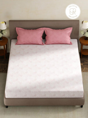 100% Cotton King Fitted Sheet Set, 180 TC Printed, Pristine Collection