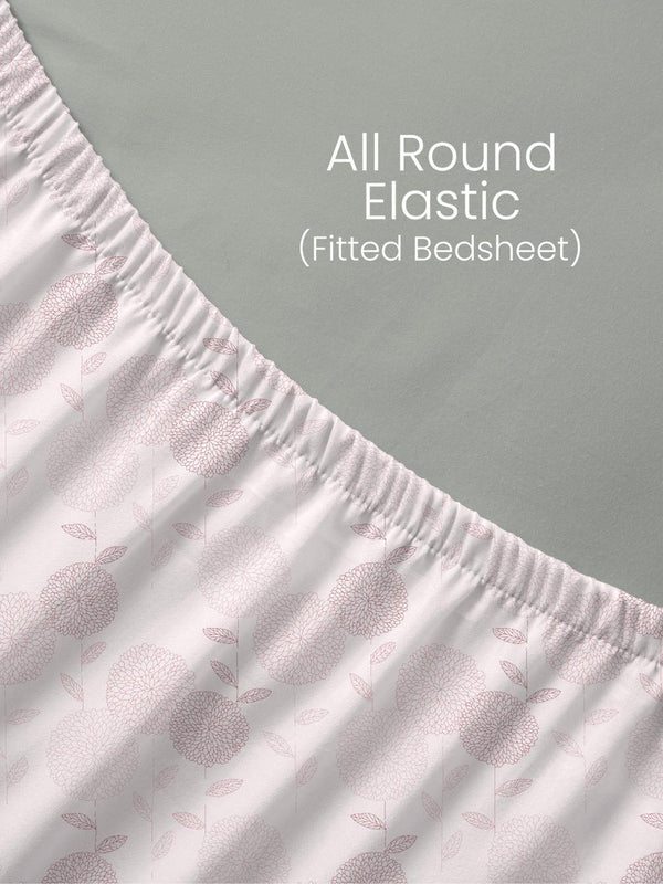 100% Cotton King Fitted Sheet Set, 180 TC Printed, Pristine Collection