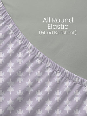 100% Cotton King Fitted Sheet Set, 180 TC Printed, Pristine Collection