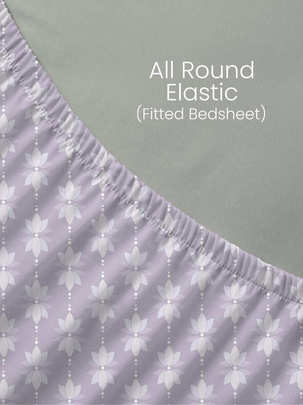 100% Cotton King Fitted Sheet Set, 180 TC Printed, Pristine Collection