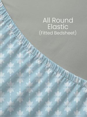 100% Cotton King Fitted Sheet Set, 180 TC Printed, Pristine Collection