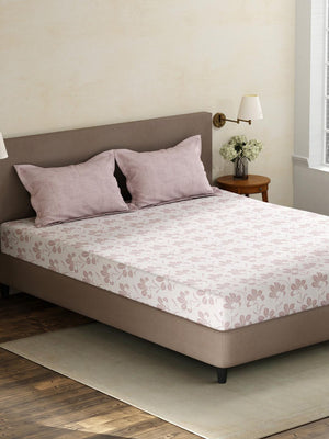 100% Cotton King Fitted Sheet Set, 180 TC Printed, Pristine Collection