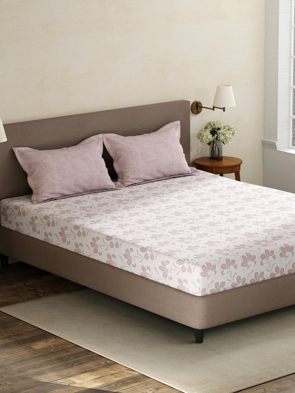 100% Cotton King Fitted Sheet Set, 180 TC Printed, Pristine Collection