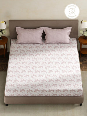 100% Cotton King Fitted Sheet Set, 180 TC Printed, Pristine Collection