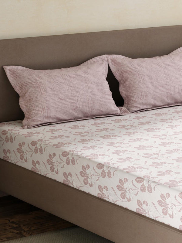 100% Cotton King Fitted Sheet Set, 180 TC Printed, Pristine Collection