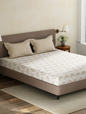100% Cotton King Fitted Sheet Set, 180 TC Printed, Pristine Collection