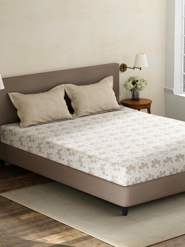 100% Cotton King Fitted Sheet Set, 180 TC Printed, Pristine Collection