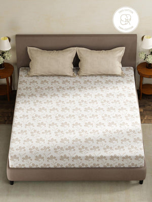 100% Cotton King Fitted Sheet Set, 180 TC Printed, Pristine Collection