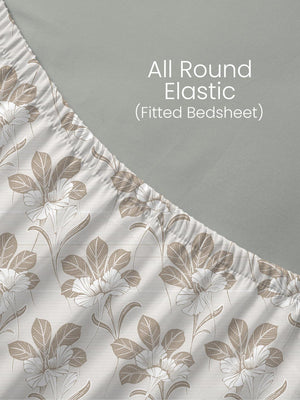 100% Cotton King Fitted Sheet Set, 180 TC Printed, Pristine Collection
