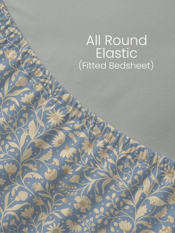 100% Cotton King Fitted Sheet Set, 180 TC Printed, Pristine Collection