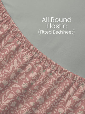 100% Cotton King Fitted Sheet Set, 180 TC Printed, Pristine Collection
