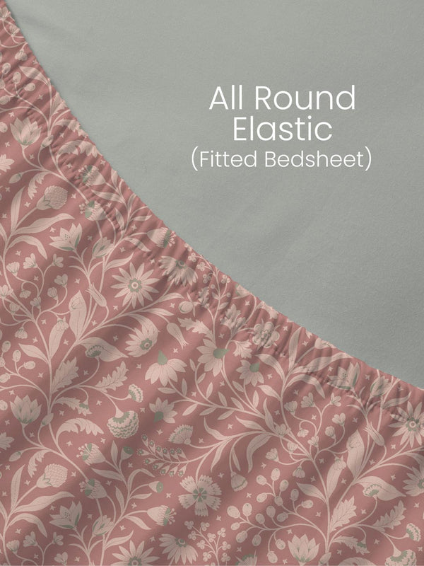100% Cotton King Fitted Sheet Set, 180 TC Printed, Pristine Collection