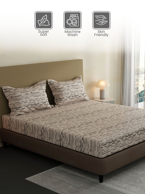 100% Cotton King Bedsheet Set, 144 TC Printed, Lumina Floret Collection
