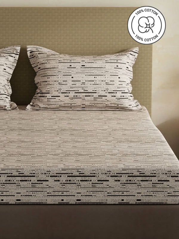100% Cotton King Bedsheet Set, 144 TC Printed, Lumina Floret Collection