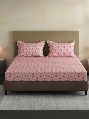 100% Cotton King Bedsheet Set, 144 TC Printed, Lumina Floret Collection
