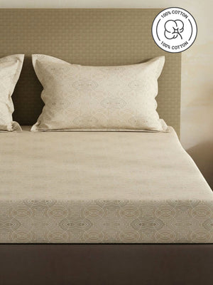 100% Cotton King Bedsheet Set, 144 TC Printed, Lumina Floret Collection