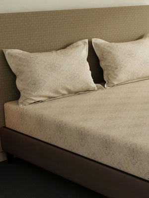 100% Cotton King Bedsheet Set, 144 TC Printed, Lumina Floret Collection