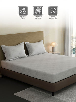 100% Cotton King Bedsheet Set, 144 TC Printed, Lumina Floret Collection