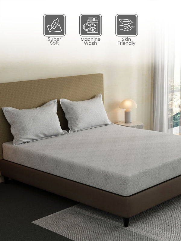 100% Cotton King Bedsheet Set, 144 TC Printed, Lumina Floret Collection