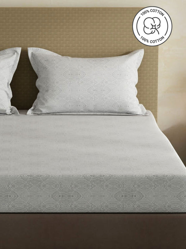 100% Cotton King Bedsheet Set, 144 TC Printed, Lumina Floret Collection