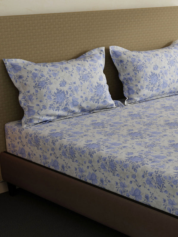 100% Cotton King Bedsheet Set, 144 TC Printed, Lumina Floret Collection