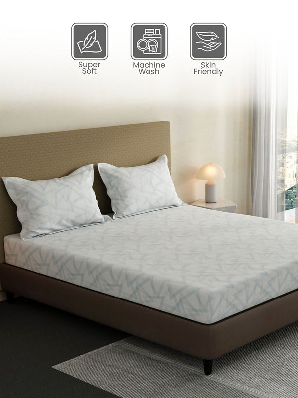 100% Cotton King Bedsheet Set, 144 TC Printed, Lumina Floret Collection