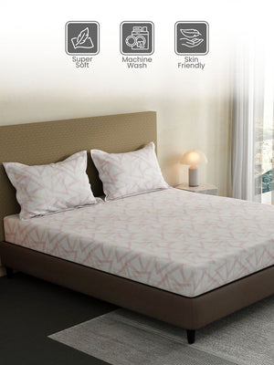 100% Cotton King Bedsheet Set, 144 TC Printed, Lumina Floret Collection