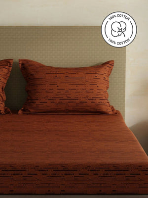 100% Cotton King Fitted Sheet Set, 144 TC Printed, Lumina Floret Collection