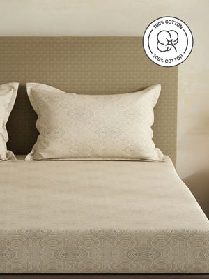 100% Cotton King Fitted Sheet Set, 144 TC Printed, Lumina Floret Collection