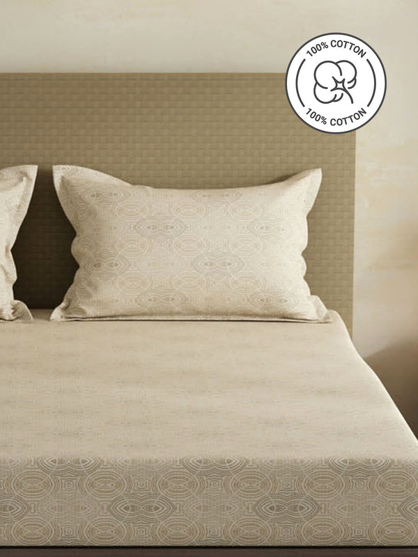 100% Cotton King Fitted Sheet Set, 144 TC Printed, Lumina Floret Collection