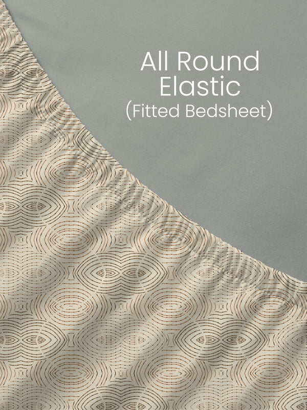 100% Cotton King Fitted Sheet Set, 144 TC Printed, Lumina Floret Collection