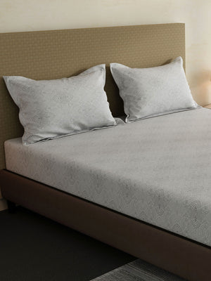 100% Cotton King Fitted Sheet Set, 144 TC Printed, Lumina Floret Collection