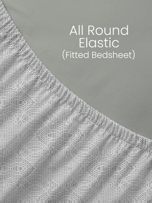 100% Cotton King Fitted Sheet Set, 144 TC Printed, Lumina Floret Collection