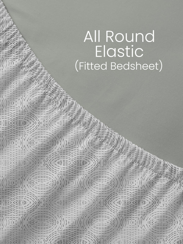 100% Cotton King Fitted Sheet Set, 144 TC Printed, Lumina Floret Collection