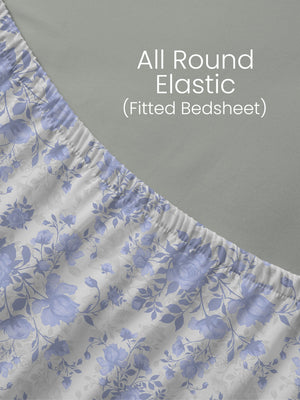100% Cotton King Fitted Sheet Set, 144 TC Printed, Lumina Floret Collection