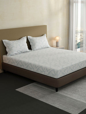 100% Cotton King Fitted Sheet Set, 144 TC Printed, Lumina Floret Collection