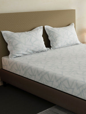 100% Cotton King Fitted Sheet Set, 144 TC Printed, Lumina Floret Collection
