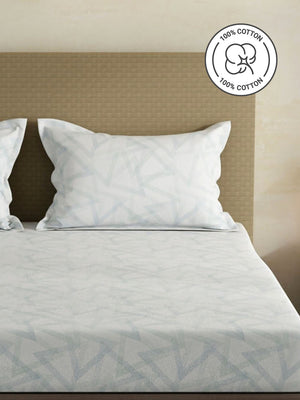 100% Cotton King Fitted Sheet Set, 144 TC Printed, Lumina Floret Collection