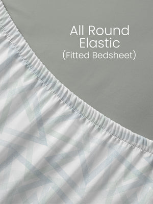 100% Cotton King Fitted Sheet Set, 144 TC Printed, Lumina Floret Collection