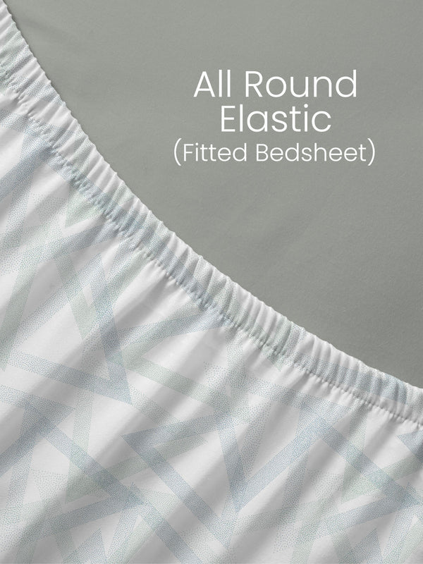100% Cotton King Fitted Sheet Set, 144 TC Printed, Lumina Floret Collection