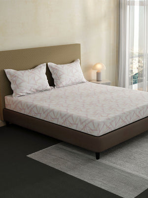 100% Cotton King Fitted Sheet Set, 144 TC Printed, Lumina Floret Collection