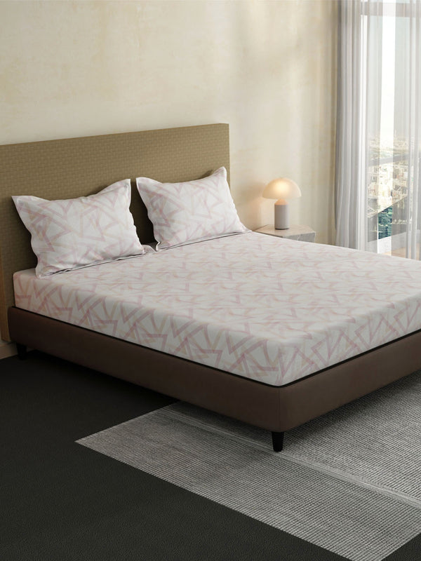 100% Cotton King Fitted Sheet Set, 144 TC Printed, Lumina Floret Collection