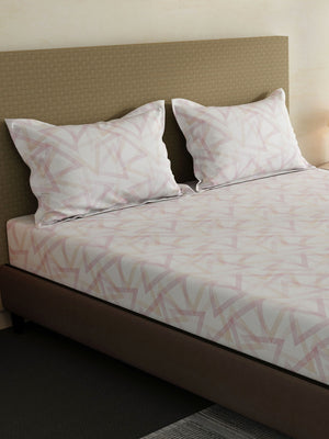 100% Cotton King Fitted Sheet Set, 144 TC Printed, Lumina Floret Collection