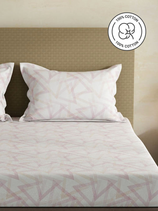 100% Cotton King Fitted Sheet Set, 144 TC Printed, Lumina Floret Collection